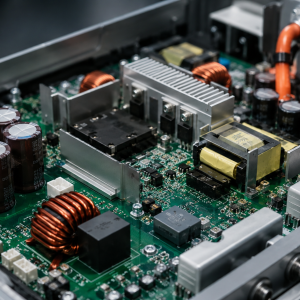 Scheda elettronica di potenza con componenti per la tecnologia switching ad alta frequenza
